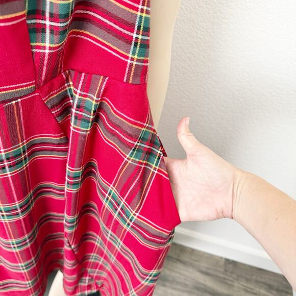 [ModCloth] Collectif Red Tartan Plaid Rebel Check Isabella Maxi Dress NWT Sz 14 - Picture 11 of 13